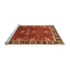 Sideview of Machine Washable Oriental Orange Traditional Area Rugs, wshurb1363org