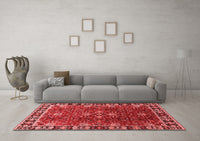 Machine Washable Oriental Red Traditional Rug, wshurb1363red