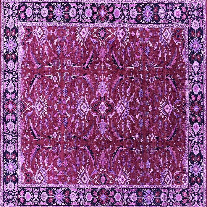 Square Oriental Purple Traditional Rug, urb1363pur