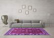 Machine Washable Oriental Purple Traditional Area Rugs in a Living Room, wshurb1363pur