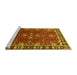 Sideview of Machine Washable Oriental Yellow Traditional Rug, wshurb1363yw