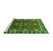 Sideview of Machine Washable Oriental Green Traditional Area Rugs, wshurb1363grn