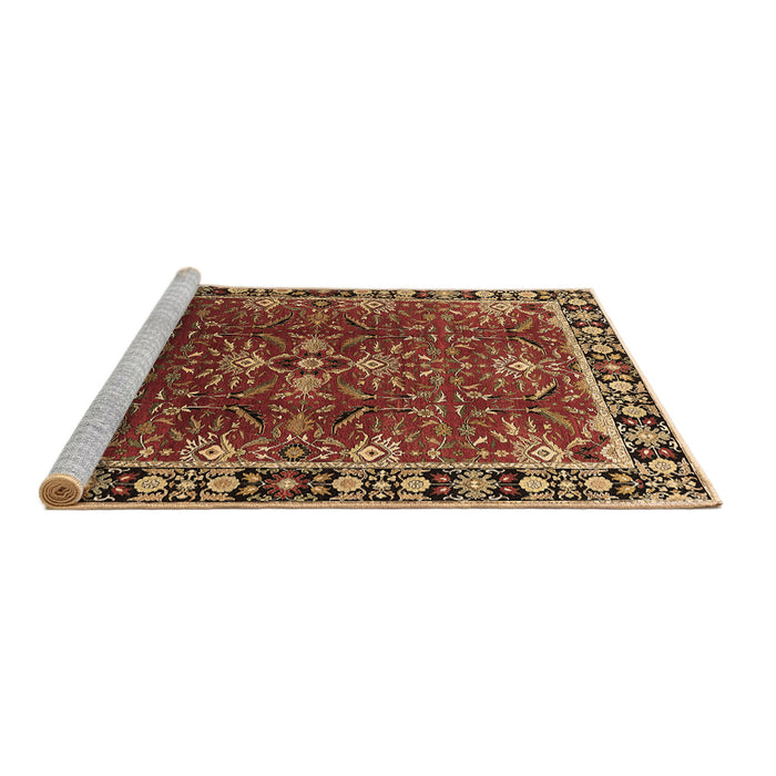 Sideview of Machine Washable Oriental Brown Traditional Rug, wshurb1363brn