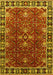 Machine Washable Oriental Yellow Traditional Rug, wshurb1363yw