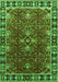 Machine Washable Oriental Green Traditional Area Rugs, wshurb1363grn