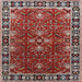 Square Machine Washable Industrial Modern Tomato Red Rug, wshurb1363