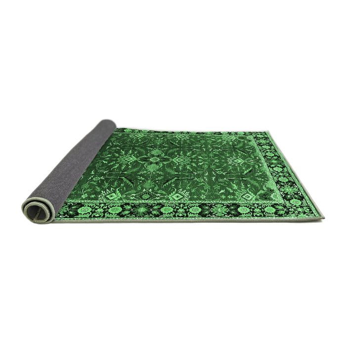 Sideview of Oriental Emerald Green Traditional Rug, urb1363emgrn