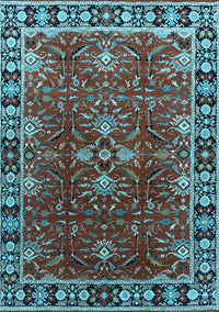 Oriental Light Blue Traditional Rug, urb1363lblu