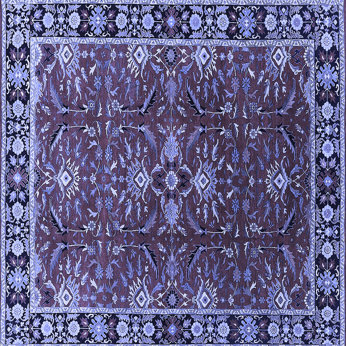 Square Machine Washable Oriental Blue Traditional Rug, wshurb1363blu