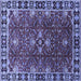 Square Machine Washable Oriental Blue Traditional Rug, wshurb1363blu