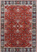 Machine Washable Industrial Modern Tomato Red Rug, wshurb1363