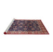 Sideview of Machine Washable Industrial Modern Khaki Rose Pink Rug, wshurb1364