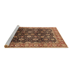 Sideview of Machine Washable Oriental Brown Industrial Rug, wshurb1364brn