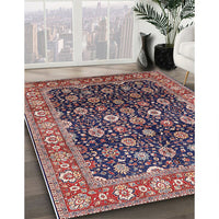 Mid-Century Modern Khaki Rose Pink Oriental Rug, urb1364