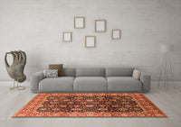 Machine Washable Oriental Orange Industrial Rug, wshurb1364org