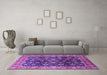 Machine Washable Oriental Purple Industrial Area Rugs in a Living Room, wshurb1364pur