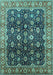 Machine Washable Oriental Turquoise Industrial Area Rugs, wshurb1364turq