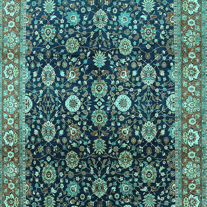 Machine Washable Oriental Turquoise Industrial Area Rugs, wshurb1364turq