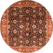 Round Oriental Orange Industrial Rug, urb1364org