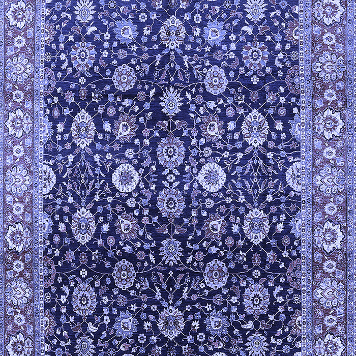 Machine Washable Oriental Blue Industrial Rug, wshurb1364blu