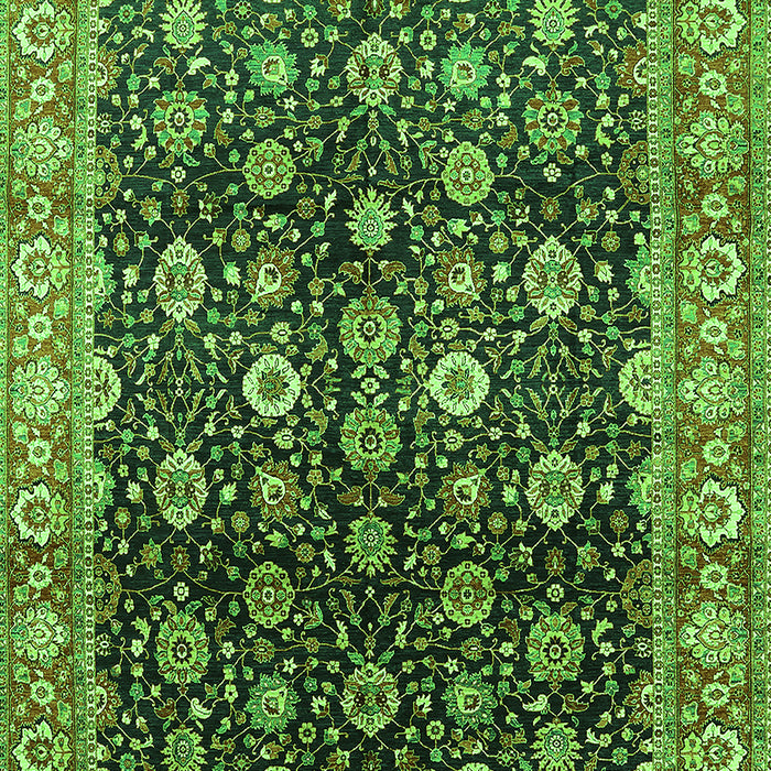 Machine Washable Oriental Green Industrial Area Rugs, wshurb1364grn