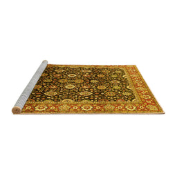 Sideview of Machine Washable Oriental Yellow Industrial Rug, wshurb1364yw