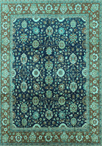 Oriental Turquoise Industrial Rug, urb1364turq