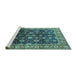 Sideview of Machine Washable Oriental Turquoise Industrial Area Rugs, wshurb1364turq