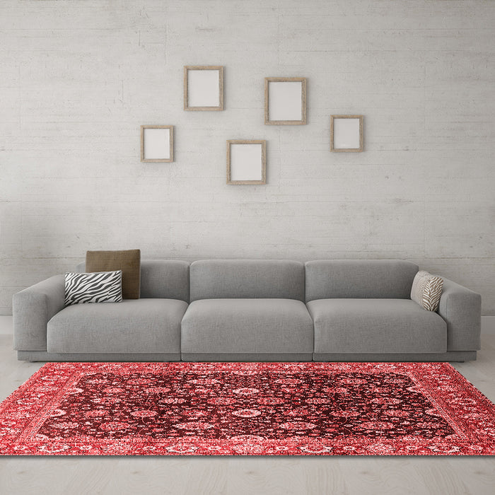 Industrial Red Washable Rugs