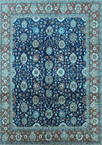 Oriental Light Blue Industrial Rug, urb1364lblu