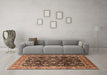 Machine Washable Oriental Brown Industrial Rug in a Living Room,, wshurb1364brn