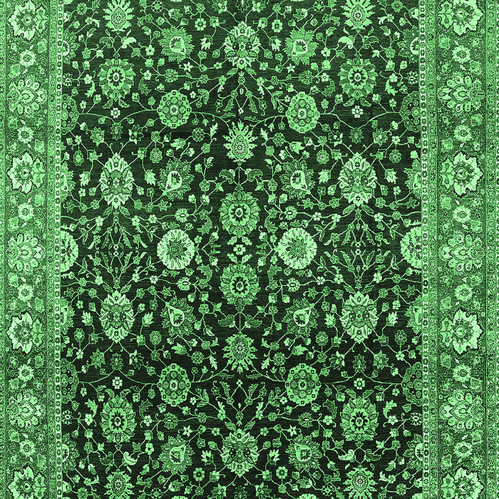 Machine Washable Oriental Emerald Green Industrial Area Rugs, wshurb1364emgrn