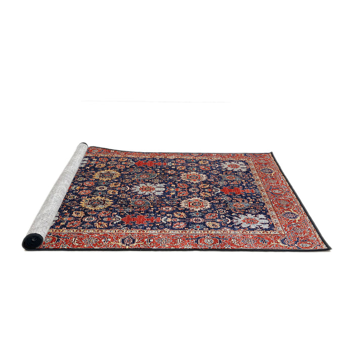 Sideview of Machine Washable Industrial Modern Camel Brown Rug, wshurb1365