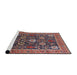 Sideview of Machine Washable Industrial Modern Camel Brown Rug, wshurb1365