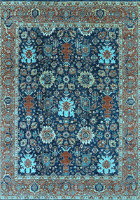 Oriental Light Blue Industrial Rug, urb1365lblu