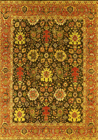 Oriental Yellow Industrial Rug, urb1365yw