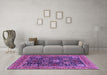 Machine Washable Oriental Purple Industrial Area Rugs in a Living Room, wshurb1365pur