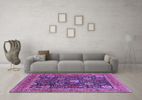 Machine Washable Oriental Purple Industrial Rug, wshurb1365pur