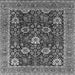 Square Machine Washable Oriental Gray Industrial Rug, wshurb1365gry