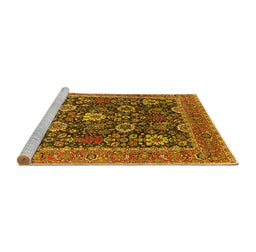 Sideview of Machine Washable Oriental Yellow Industrial Rug, wshurb1365yw