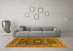 Machine Washable Oriental Yellow Industrial Rug in a Living Room, wshurb1365yw