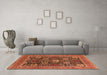 Machine Washable Oriental Orange Industrial Area Rugs in a Living Room, wshurb1365org