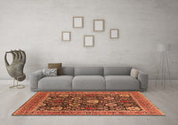 Machine Washable Oriental Orange Industrial Rug, wshurb1365org