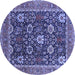 Round Oriental Blue Industrial Rug, urb1365blu