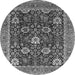 Round Oriental Gray Industrial Rug, urb1365gry