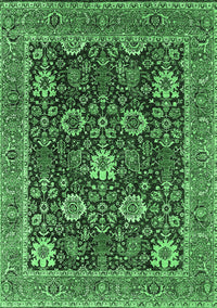 Oriental Emerald Green Industrial Rug, urb1365emgrn