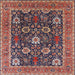 Square Mid-Century Modern Camel Brown Oriental Rug, urb1365