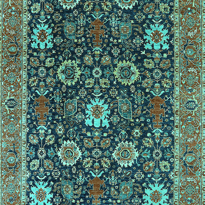 Machine Washable Oriental Turquoise Industrial Area Rugs, wshurb1365turq