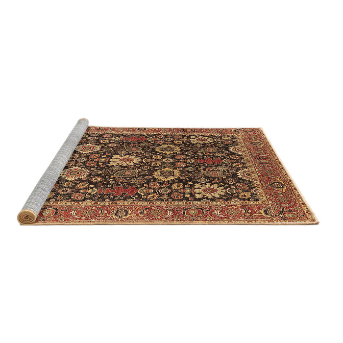 Sideview of Machine Washable Oriental Brown Industrial Rug, wshurb1365brn