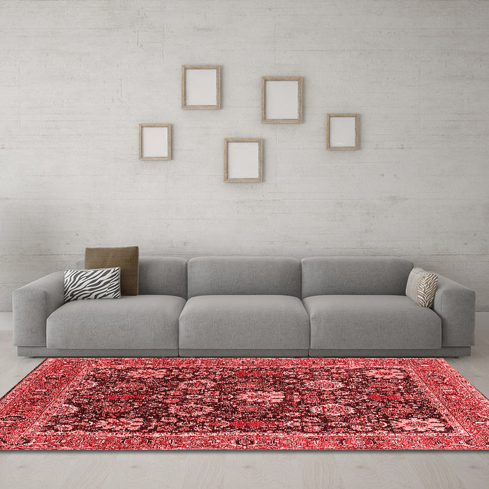 Industrial Red Washable Rugs